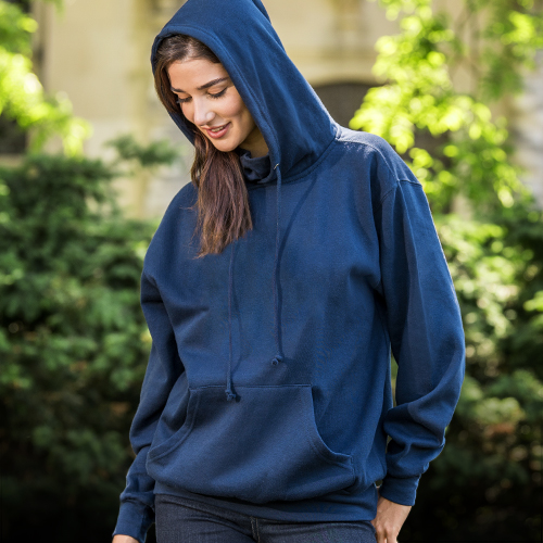 Wholesale Youth Fleece Zip Up Hooded Sweatshirt in Navy